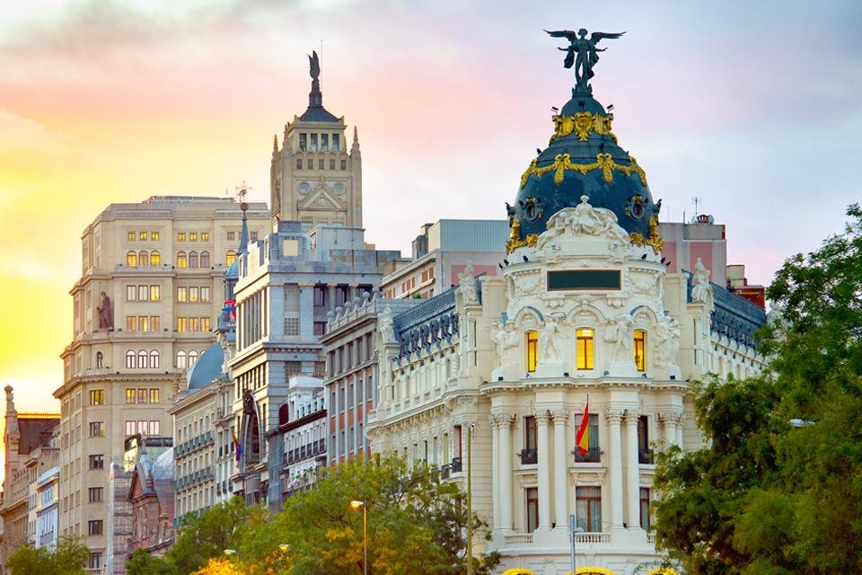 Gran Vía in Madrid, Spanje