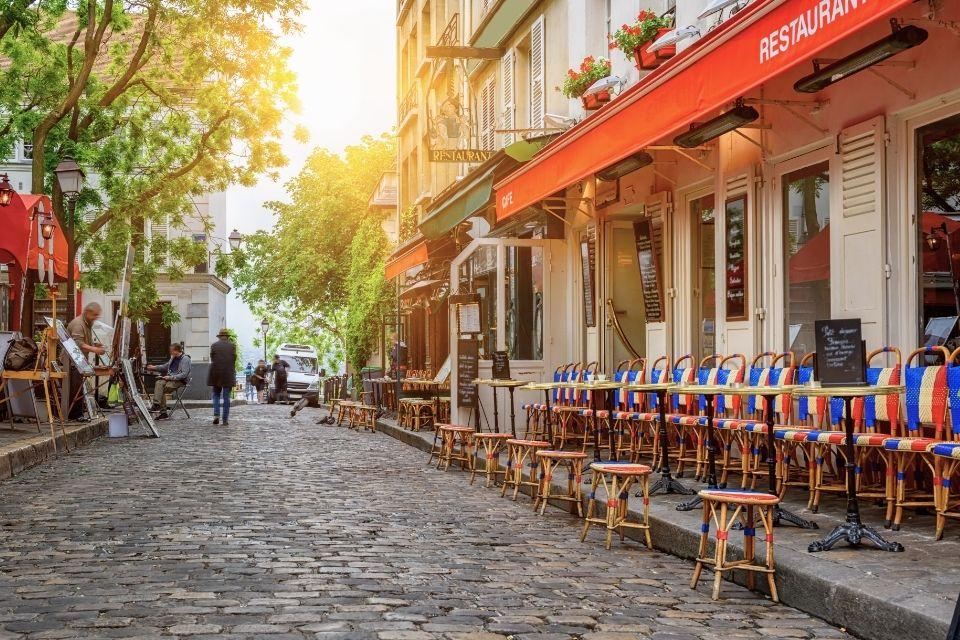 De kunstenaarswijk Montmartre in Parijs Frankrijk