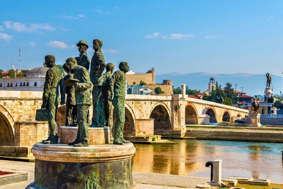 Stenen Brug in Skopje Noord-Macedonië