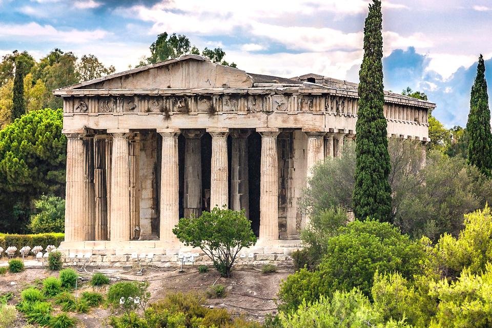 Tempel van Hephaistos in de oude agora van Athene, Griekenland