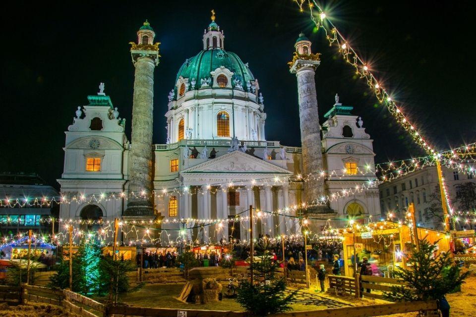 Kerstmarkt Karlskirche Wenen Oostenrijk