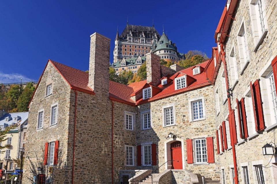 Zicht op Château Frontenac, Québec, Canada