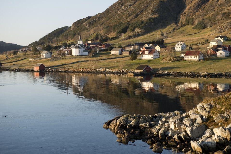 Vissersdorp Kalvåg in Noorwegen