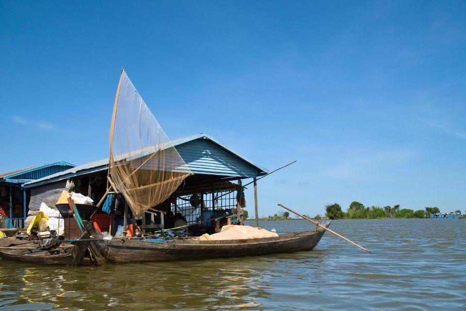Vissersboot Kampong Chhnang Cambodja 