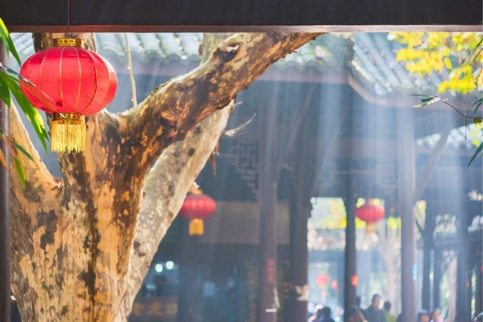 Het Volkspark in Chengdu, China