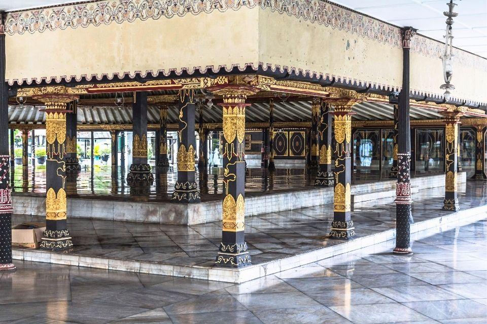 In het Kraton-paleis in Yogyakarta, Java, Indonesië