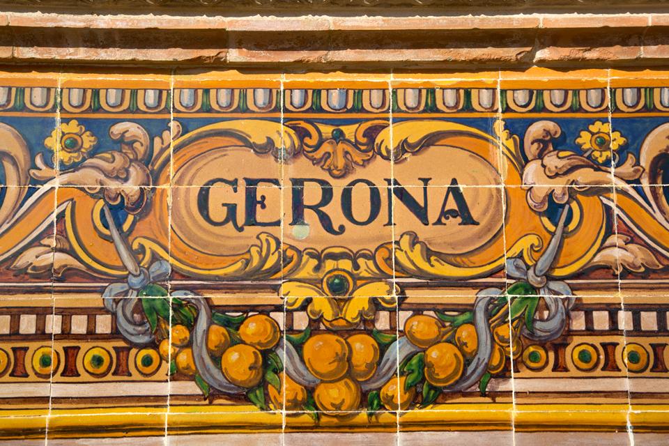 Tegeltjes in Gerona, Spanje