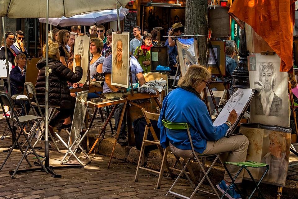 Kunstenaars, Montmartre, Parijs, Frankrijk