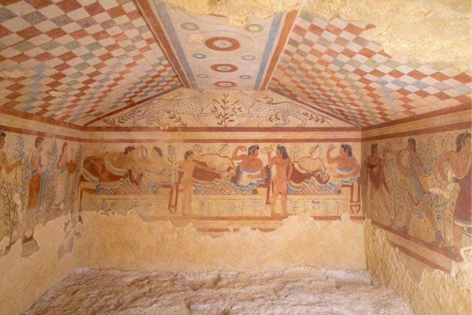 Etruskische graftombe in Tarquinia Italië