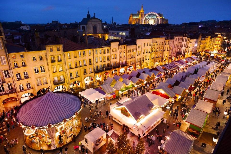 Kerstmarkt in Metz, Frankrijk