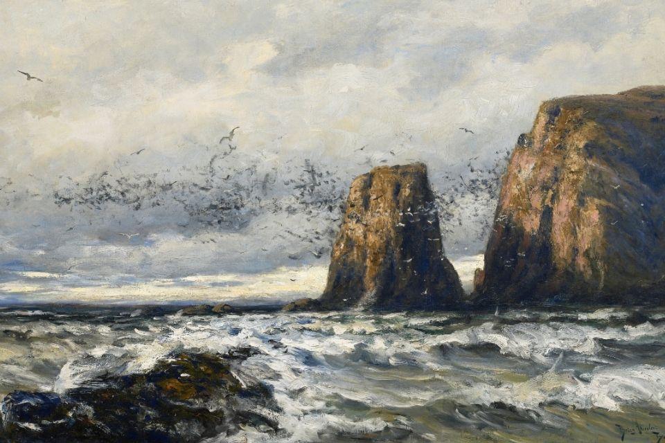 Betzy Akersloot-Berg, Vogelrots bij Gjesvaer, 1888, Museum Tromp’s Huys Vlieland, Piet Gispen, Den Haag