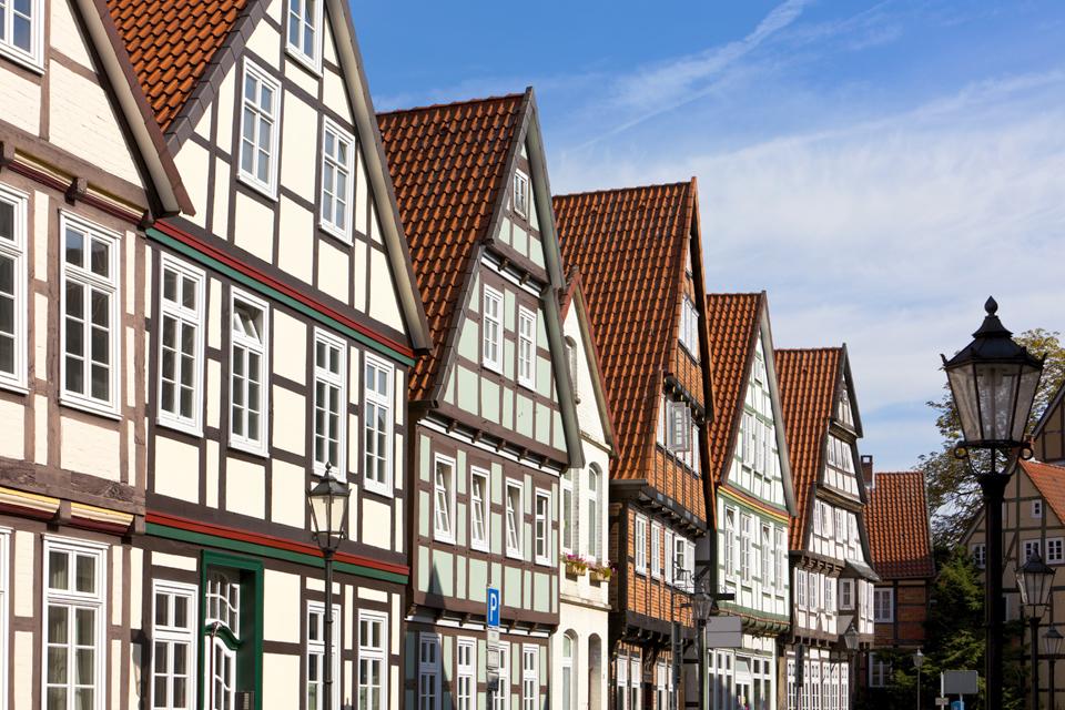 Vakwerkhuizen in Celle in Duitsland