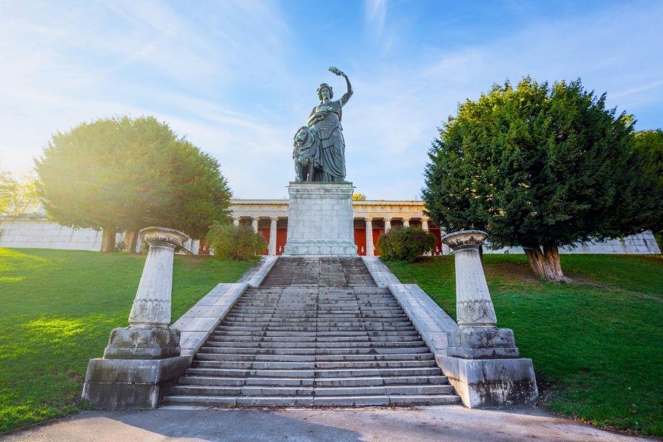 Standbeeld van Bavaria voor de Ruhmeshalle in München Duitsland