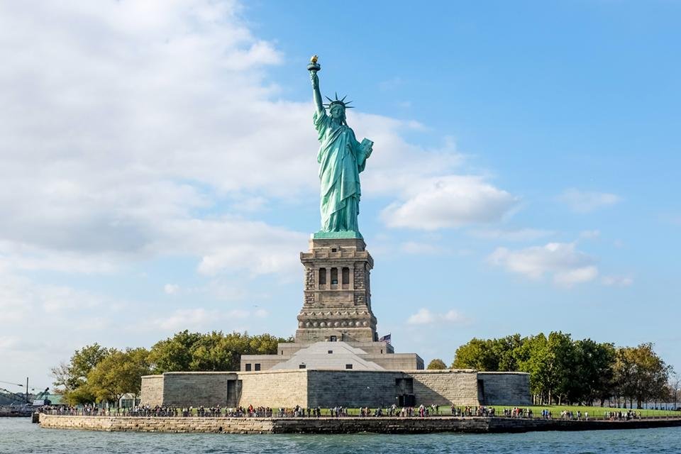 Vrijheidsbeeld op Liberty Island in New York, Amerika