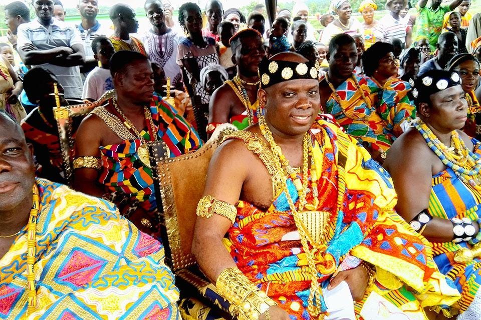 De Asantehene op het Akwisidae-festival in Kumasi, Ghana
