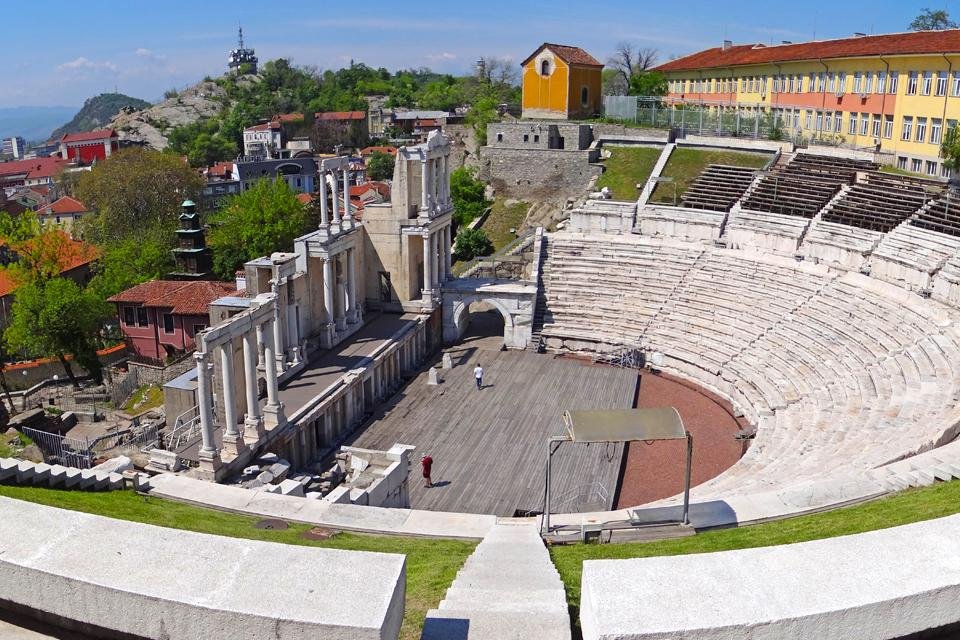 Romeins amfitheater in Plovdiv, Bulgarije