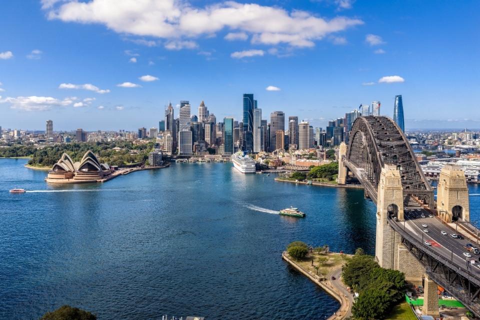 De skyline van Sydney, Australië
