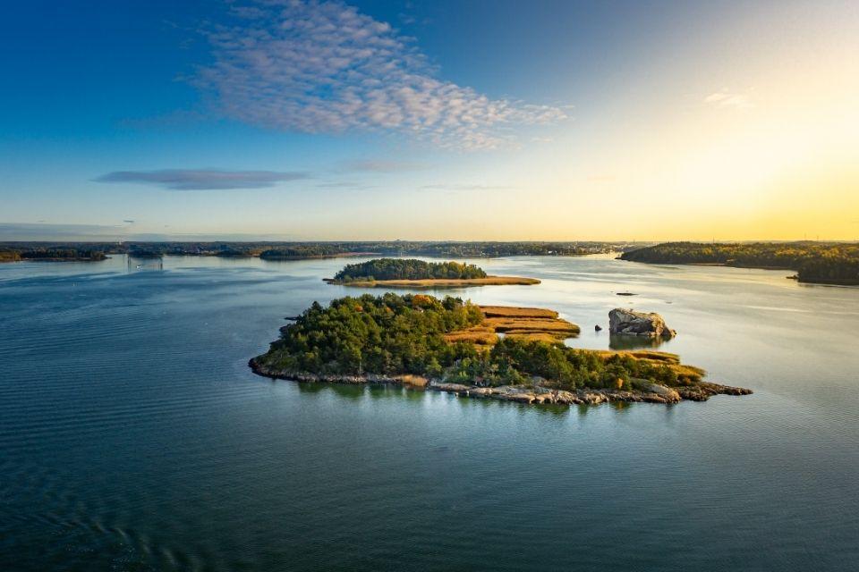 Het scherengebied voor de kust van Turku Finland