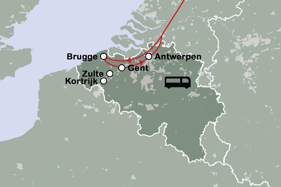 Routekaart kunstreis België met Museumtijdschrift