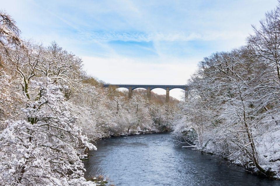 Pontcysyllte Aqueduct in de winter, Groot-Brittannië