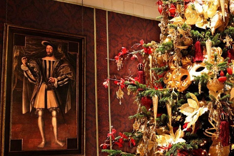 Kerstdecoraties in Chateau de Chambord