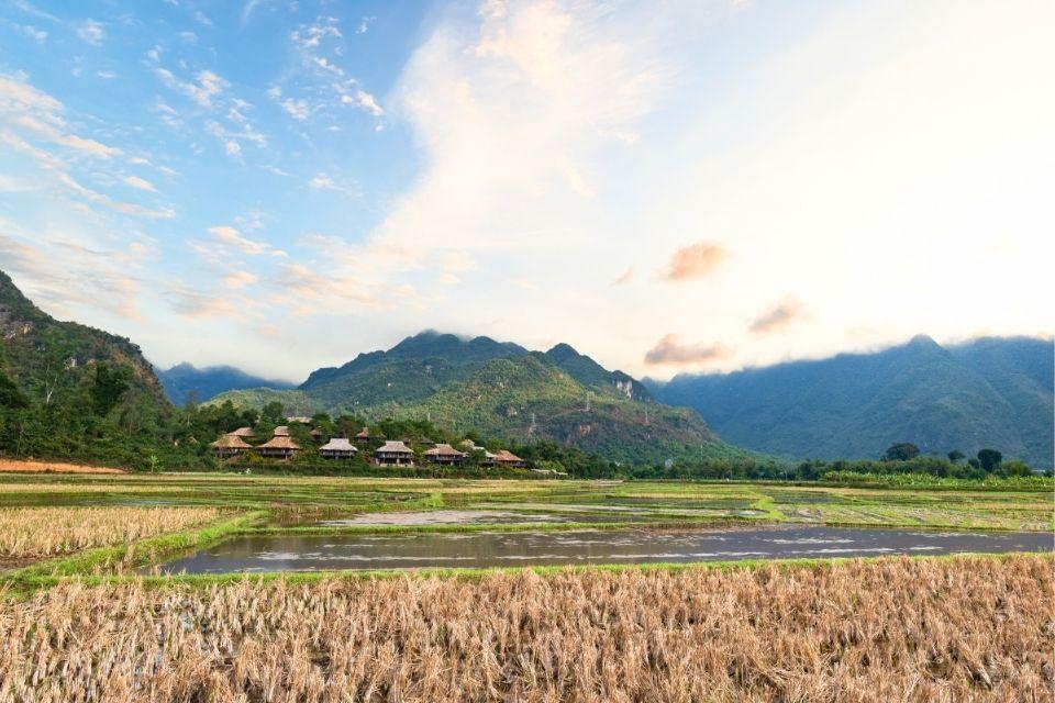 De vallei van Mai Châu, Vietnam