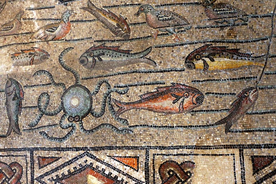 Mozaiëk in de duomo van Aquileia, Italië