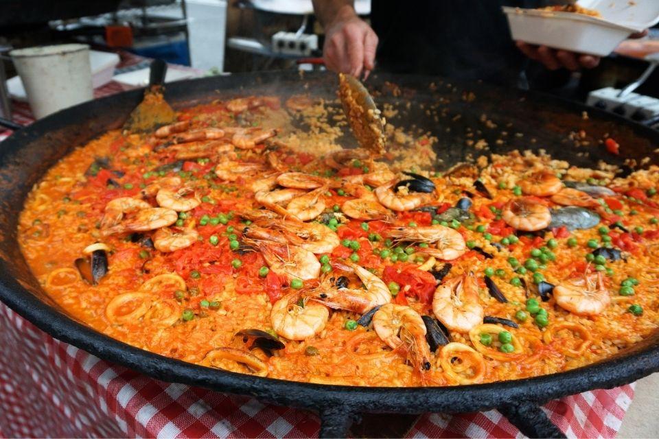 Paella in El Palmar Spanje