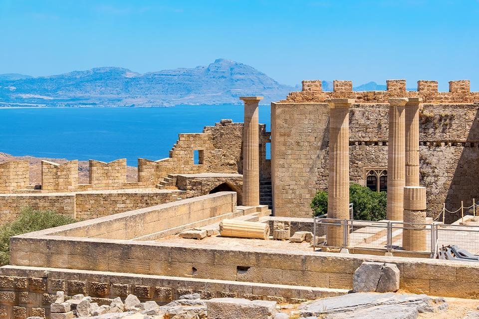 Akropolis van Athena Lindia, Lindos, Rhodos, Griekenland