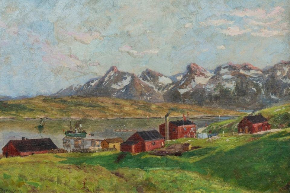 Betzy Akersloot-Berg, Huizen Noorse kust, Skoroya, ca. 1892 | Perspektivet Museum