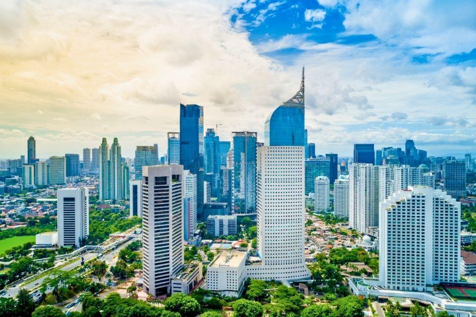 De skyline van Jakarta Java Indonesië
