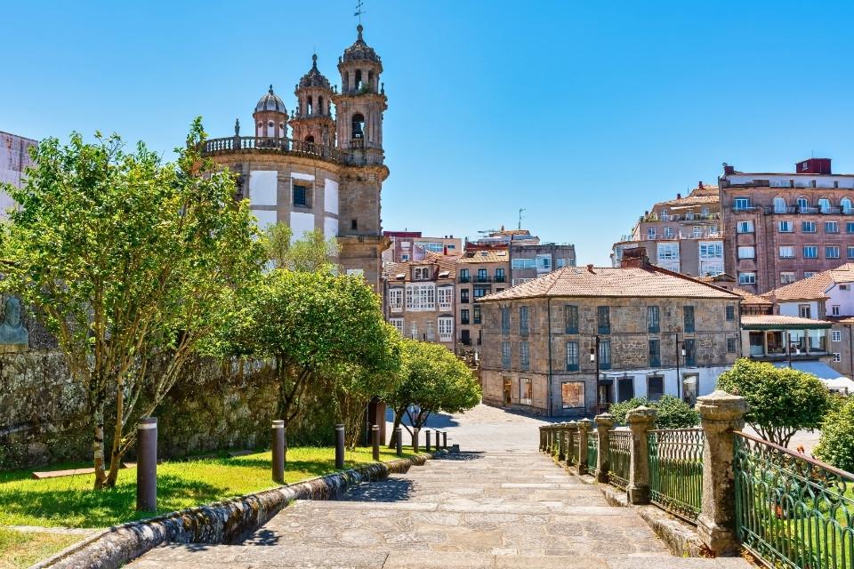 Het historisch centrum van Pontevedra Galicië Spanje