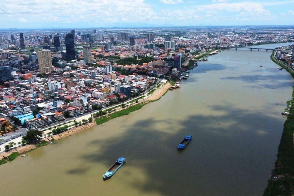 Uitzicht over Phnom Penh, Cambodja