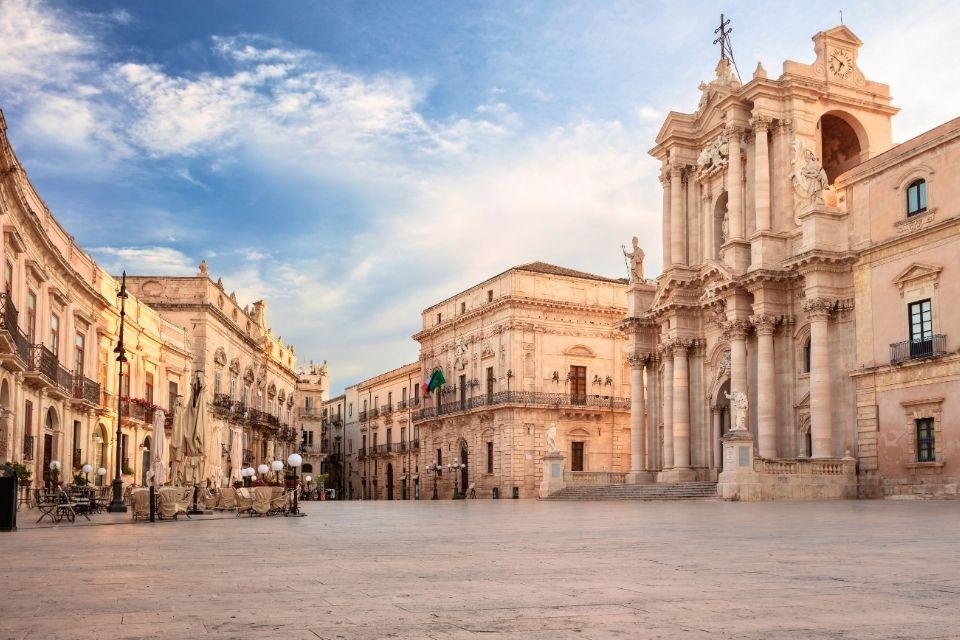 Het oude centrum van Syracuse, Sicilië