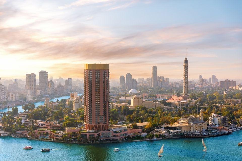 Zicht op het eiland Gezira in Caïro, Egypte