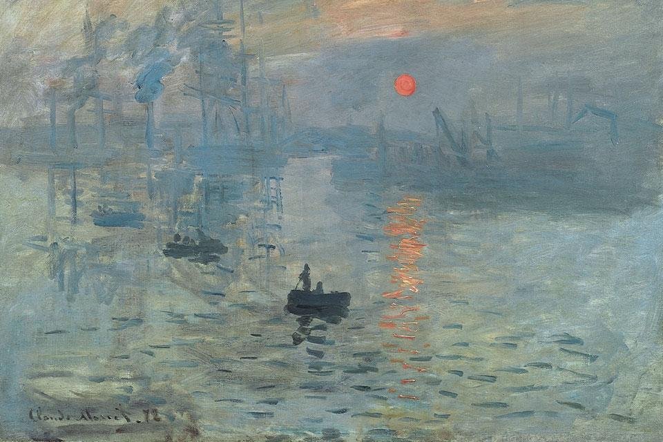 Impression, soleil levant door Monet (1872), in Musée Marmottan, Parijs, Frankrijk