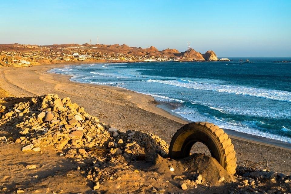 De kust van de Stille Oceaan Chala Peru