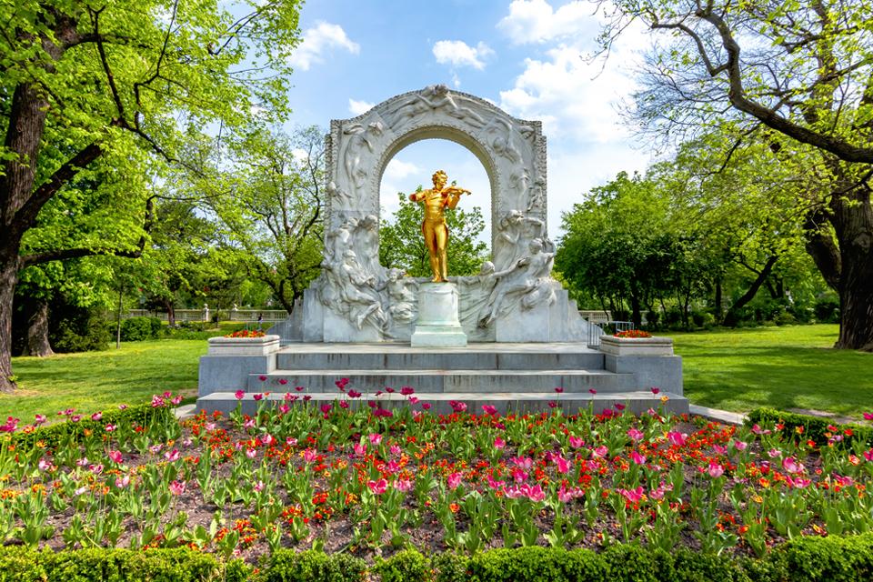 Monument voor Johann Strauss in Wenen, Oostenrijk