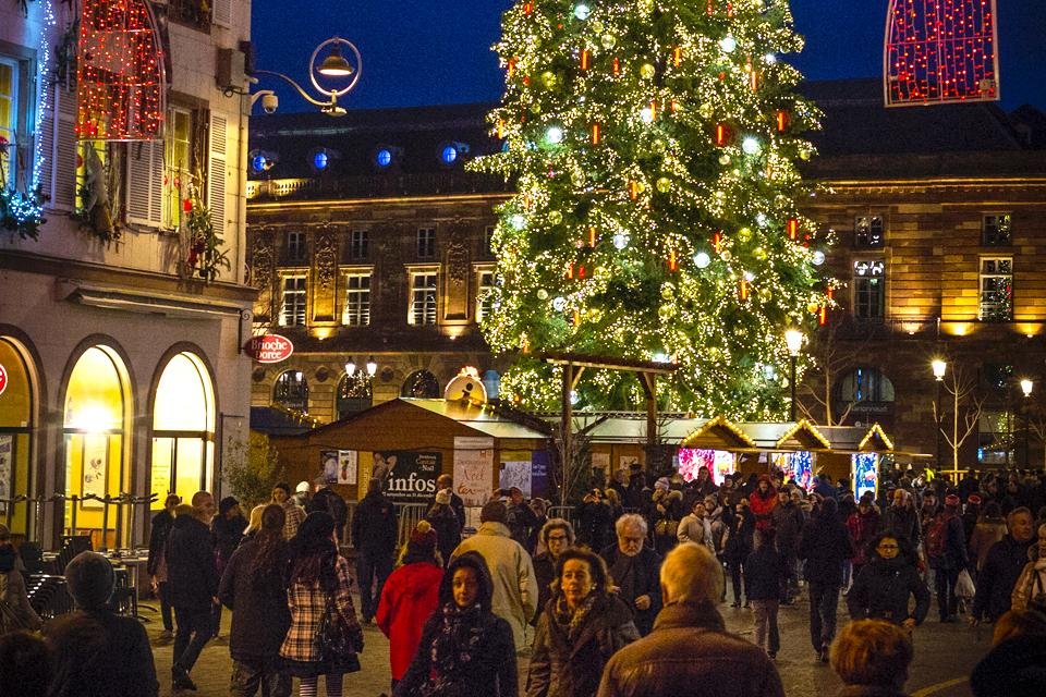 Kerstmarkt in Straatsburg, Frankrijk