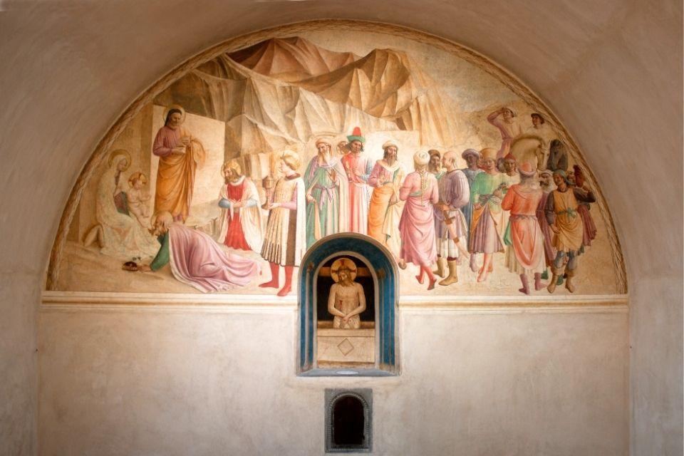 Fresco in het San Marcoklooster in Florence Italië