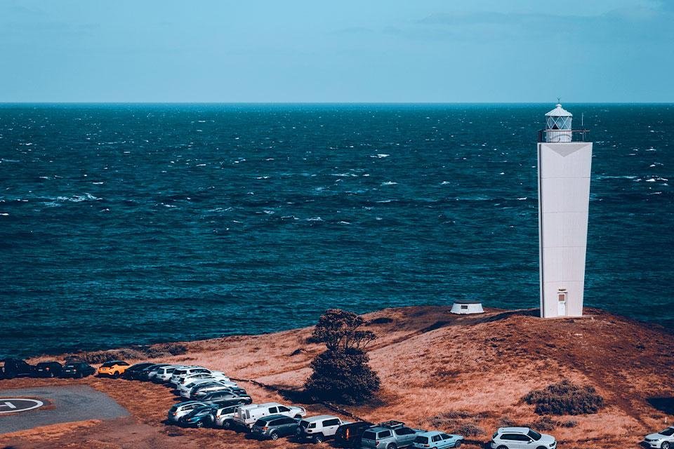 Vuurtoren in Cape Jervis, Australië