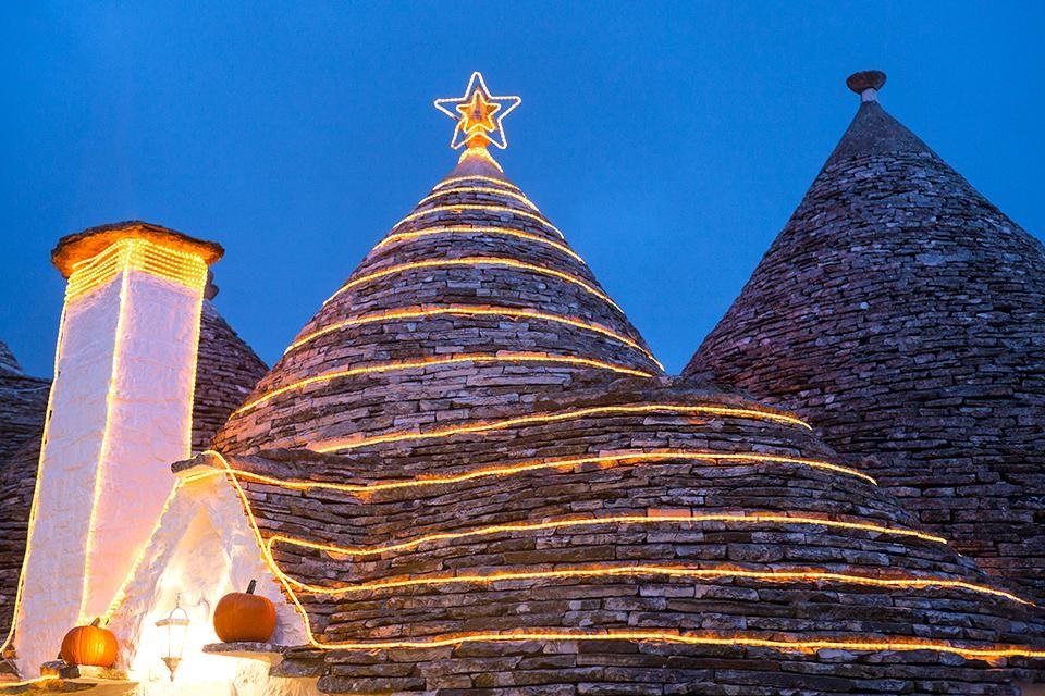 Alberobello, Kerstversiering, Italië