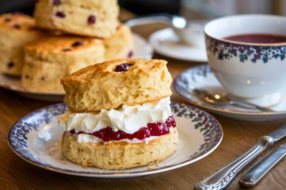 Scones met clotted cream en jam