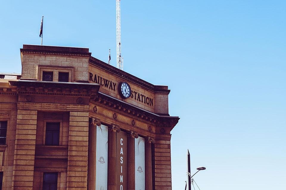Treinstation in Adelaide, Australië