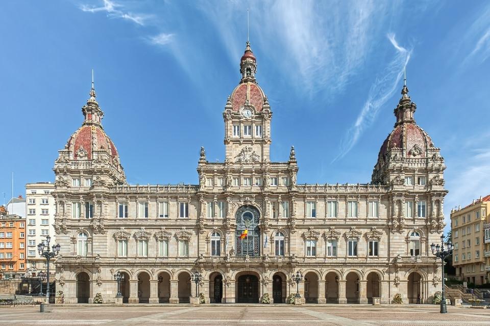 Het Palacio Municipal in A Coruña, Spanje