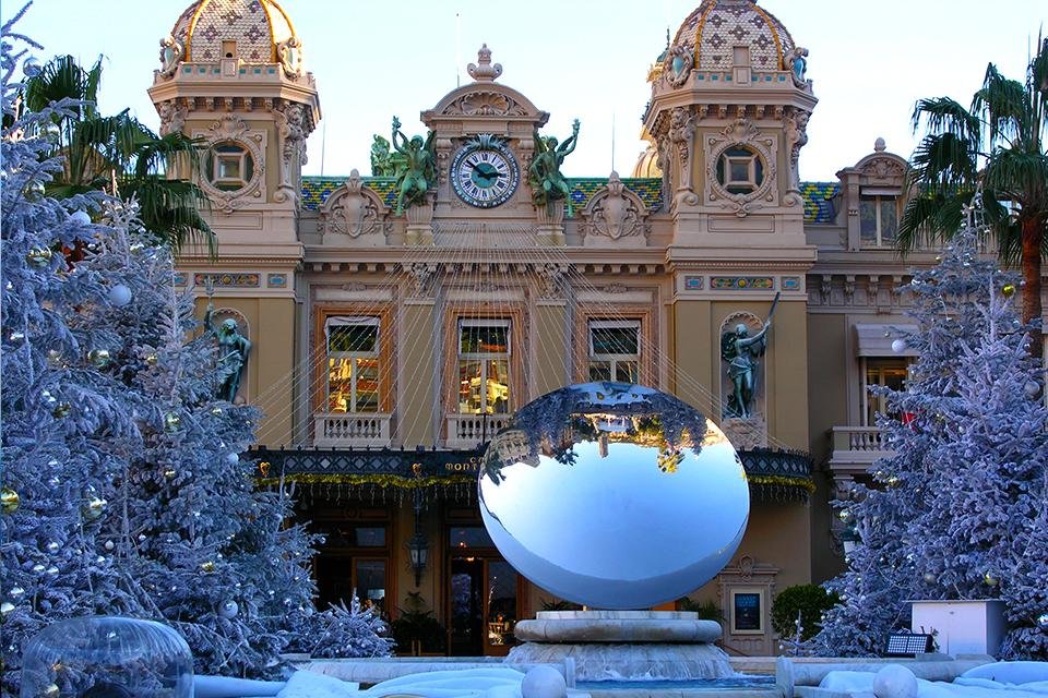 Het casaina van Monaco in kerstsfeer, Frankrijk