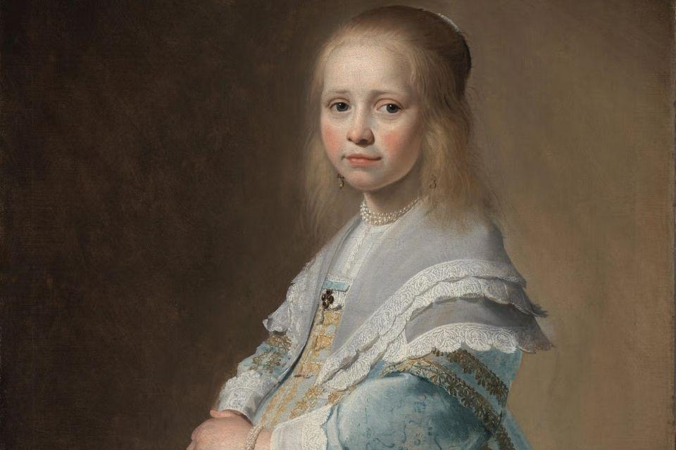 Portret van een meisje in het blauw (1641) van Johannes Verspronck in het Frans Hals Museum