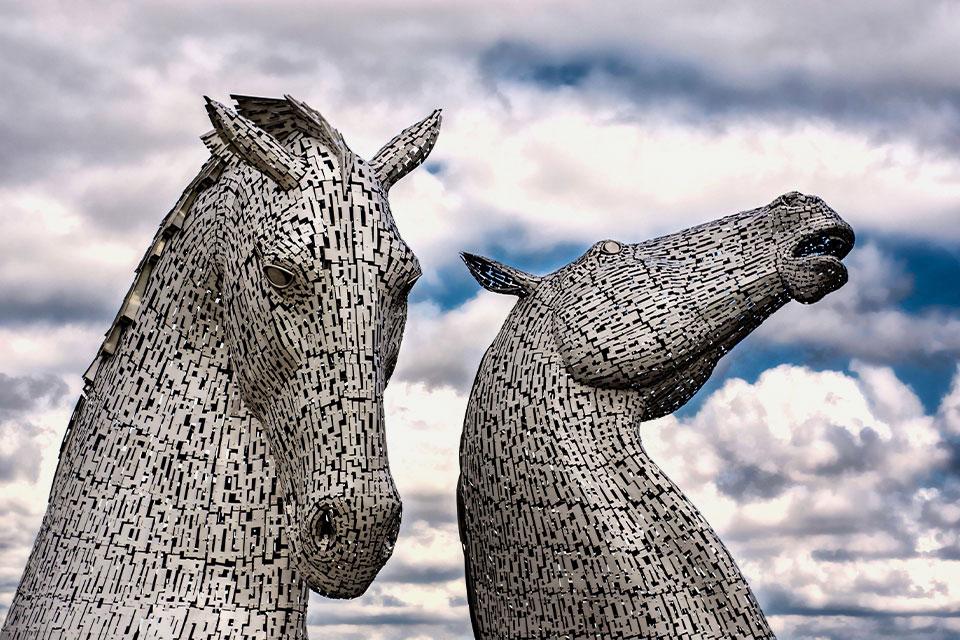 The Kelpies, Falkirk, Schotland, Groot-Brittannië