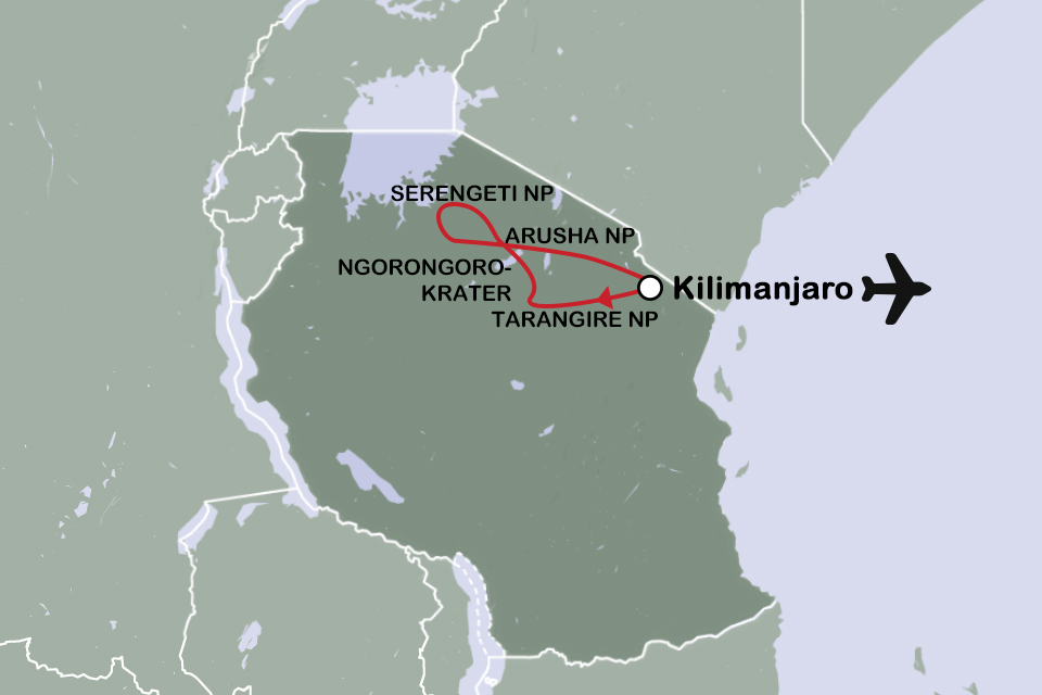 Routekaart Ongerept Tanzania