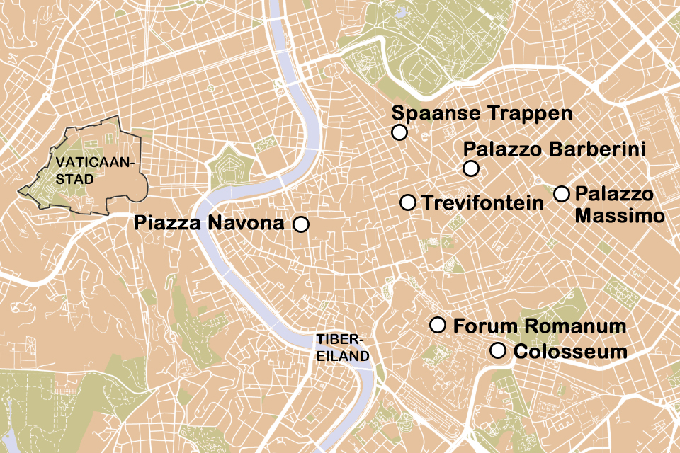 Routekaart Kerst in Rome
